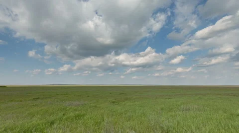 The movement of clouds over the fields of wheat in the vast steppes of the Don Stock Footage 63164484