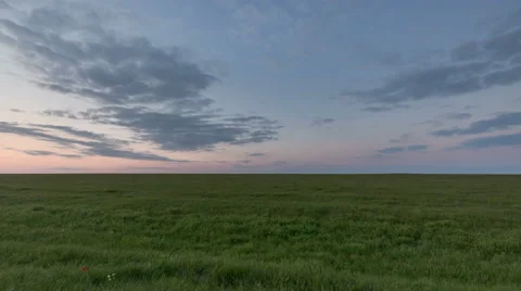 The movement of clouds over the fields of wheat in the vast steppes of the Don. Stock Footage 63165213