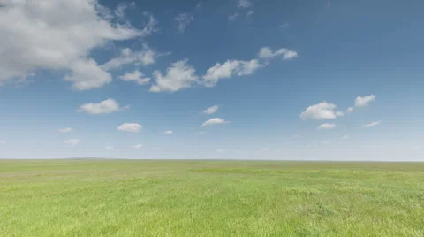 The movement of clouds over the fields of wheat in the vast steppes of the Don Stock Footage 63165391