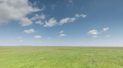 The movement of clouds over the fields of wheat in the vast steppes of the Don. Stock Footage 63165751