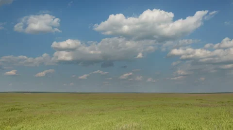 The movement of clouds over the fields of wheat in the vast steppes of the Don. Stock Footage 63165936