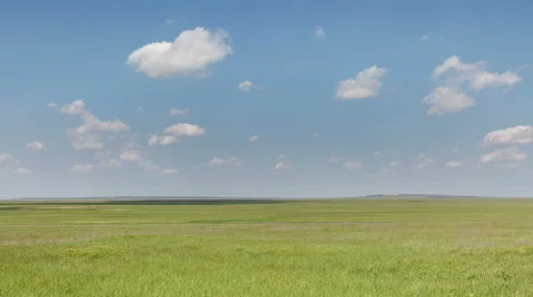 The movement of clouds over the fields of wheat in the vast steppes of the Don. Stock Footage 63166531