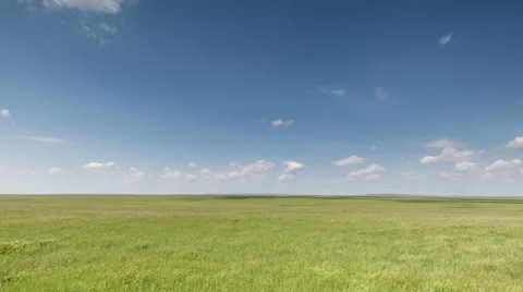 The movement of clouds over the fields of wheat in the vast steppes of the Don Stock Footage 63166840