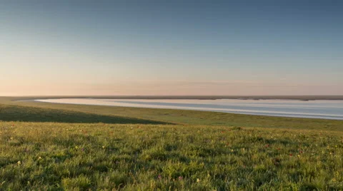The movement of clouds over the fields of wheat in the vast steppes of the Don Stock Footage 63200433