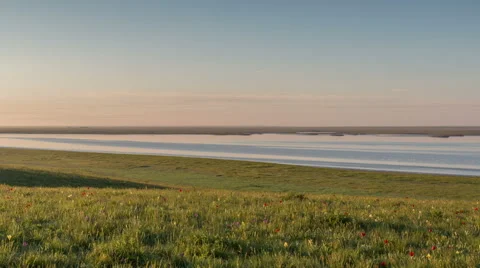 The movement of clouds over the fields of wheat in the vast steppes of the Don Stock Footage 63200496