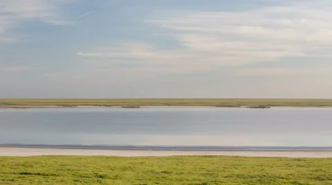The movement of clouds over the fields of wheat in the vast steppes of the Don Stock Footage 63201205