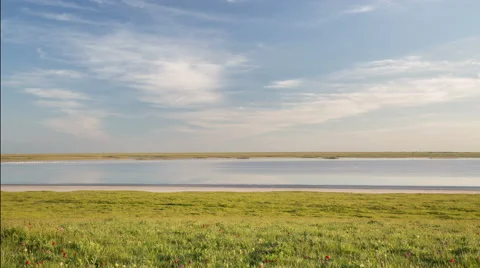 The movement of clouds over the fields of wheat in the vast steppes of the Don. Stock Footage 63201577