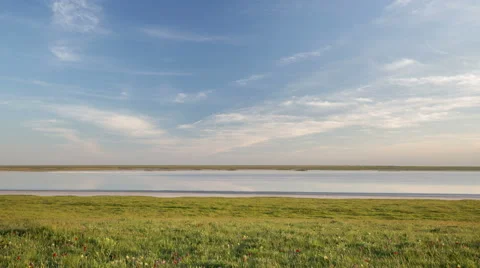 The movement of clouds over the fields of wheat in the vast steppes of the Don. Stock Footage 63201972