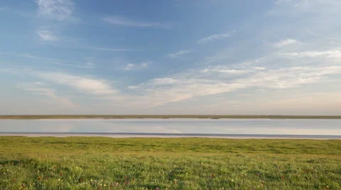 The movement of clouds over the fields of wheat in the vast steppes of the Don Stock Footage 63202059