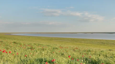 The movement of clouds over the fields of wheat in the vast steppes of the Don. Stock Footage 63202926