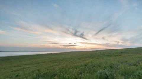 The movement of clouds over the fields of wheat in the vast steppes of the Don. Stock Footage 63208316