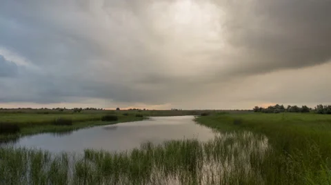 The movement of clouds over the fields of wheat in the vast steppes of the Don. Stock Footage 63854967