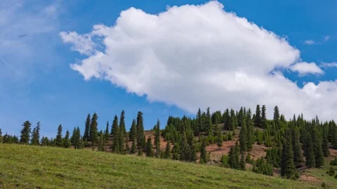 The movement of the clouds over the hills Stock Footage 151584059