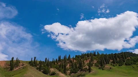 The movement of the clouds over the hills Stock Footage 151584469