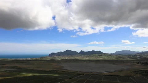 Movement of clouds over Karadag volcano, Koktebel village. Black Sea, Crimea. Stock Footage 155195644