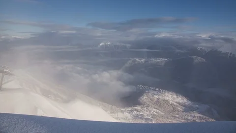 The movement of the clouds over the mountains Stock Footage 103939769
