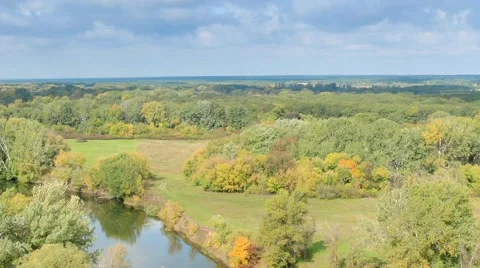 Movement of clouds over the river Seversky Donets. Donetsk region, Ukraine Stock Footage 40253088
