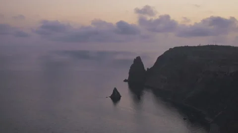 Movement of the clouds over the sea (time-lapse) Stock Footage 45820420