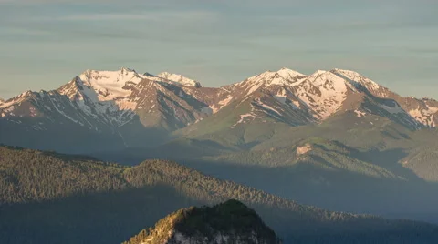 Movement of clouds over the summer slopes of Caucasus Mountains Stock-Footage 67266452