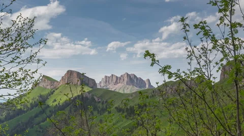 Movement of clouds over the summer slopes of Caucasus Mountains Stock-Footage 67276746