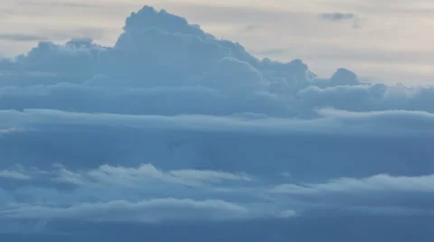 Movement of clouds over the summer slopes of Caucasus Mountains Stock Footage 67333569
