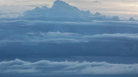 Movement of clouds over the summer slopes of Caucasus Mountains Stock Footage 67333849