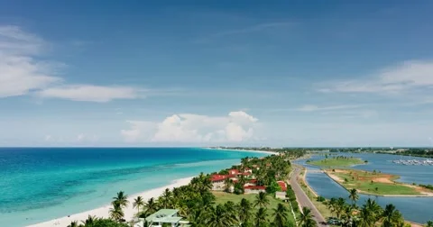 The movement of clouds in the sky resort of Varadero, the view from the roof to Stock Footage 68054875