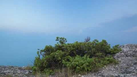 The movement of clouds in the spring in the Crimea peninsula Stock Footage 144054767