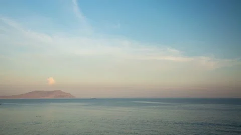 The movement of clouds in the spring in the Crimea peninsula Stock Footage 144054837