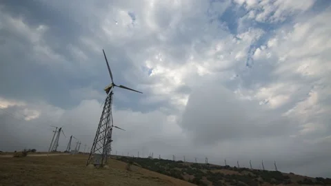 The movement of clouds in the spring in the Crimea peninsula Stock Footage 144054850