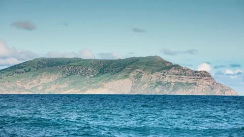The movement of clouds in the spring in the Crimea peninsula Stock Footage 145389191