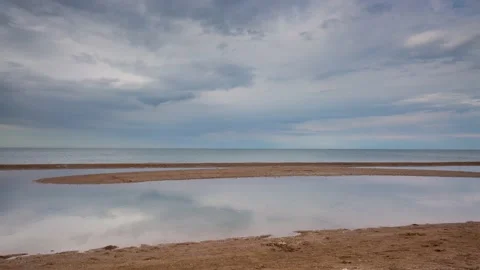 The movement of clouds in the spring in the Crimea peninsula Stock Footage 145389271