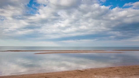 The movement of clouds in the spring in the Crimea peninsula Stock Footage 145389305