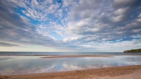 The movement of clouds in the spring in the Crimea peninsula Stock Footage 145389307