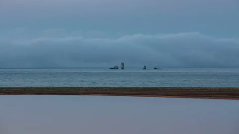 The movement of clouds in the spring in the steppe part of the Crimea Stock Footage 85508778