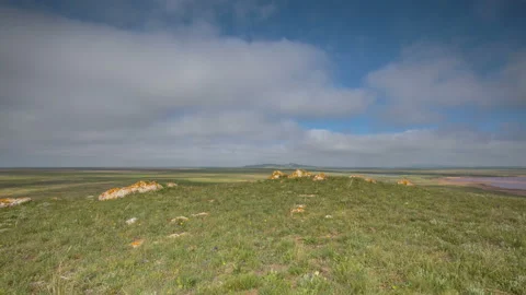 The movement of clouds in the spring in the steppe part of the Crimea Stock Footage 85509136