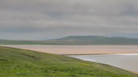 The movement of clouds in the spring in the steppe part of the Crimea peninsula Stock Footage 85510349