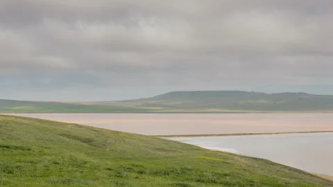 The movement of clouds in the spring in the steppe part of the Crimea peninsula Stock Footage 85510465