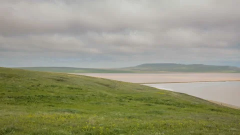 The movement of clouds in the spring in the steppe part of the Crimea Stock Footage 85510692