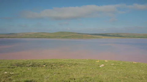 The movement of clouds in the spring in the steppe part of the Crimea Stock Footage 85510763