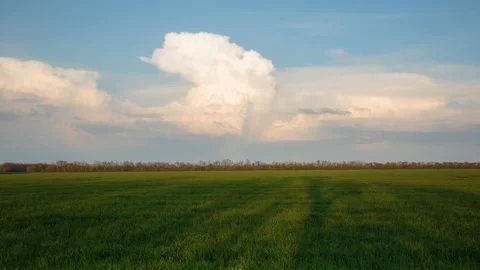 The movement of clouds in the spring in the steppe part of the Crimea Stock Footage 85515555