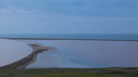 The movement of clouds in the spring in the steppe part of the Crimea peninsula Stock Footage 85515620