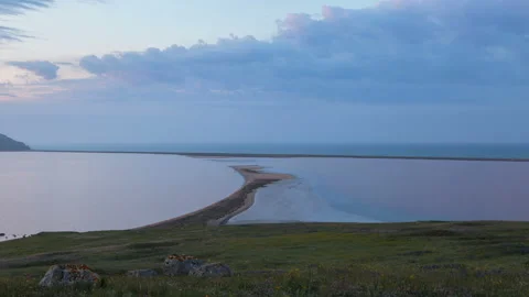 The movement of clouds in the spring in the steppe part of the Crimea Stock Footage 85515662