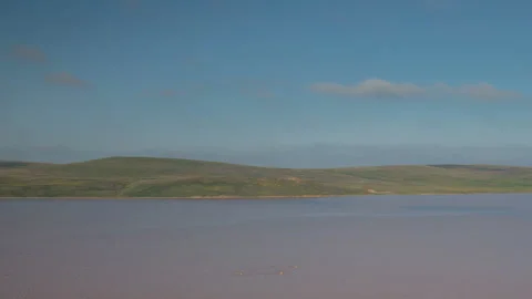 The movement of clouds in the spring in the steppe part of the Crimea peninsula Stock Footage 85516039