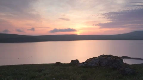 The movement of clouds in the spring in the steppe part of the Crimea peninsula Stock Footage 85516075