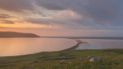 The movement of clouds in the spring in the steppe part of the Crimea peninsula Stock Footage 85516109