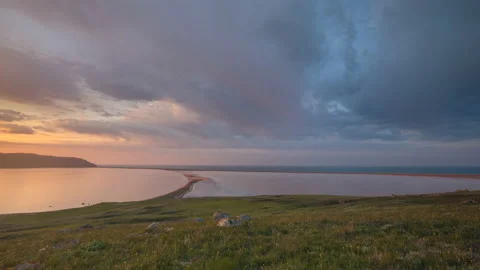 The movement of clouds in the spring in the steppe part of the Crimea Stock Footage 85516173
