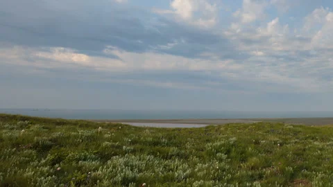 The movement of clouds in the spring in the steppe part of the Crimea peninsula Stock Footage 85516222
