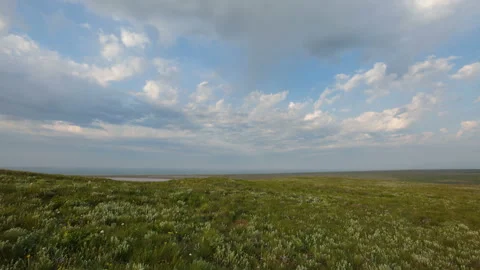 The movement of clouds in the spring in the steppe part of the Crimea Stock Footage 85516326