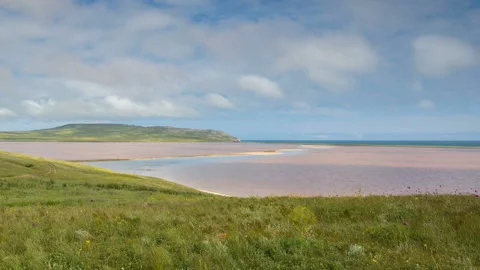 The movement of clouds in the spring in the steppe part of the Crimea peninsula Stock Footage 87460261